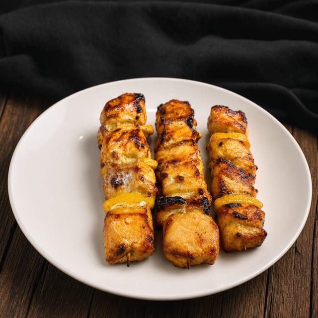 Salmon Kebab.