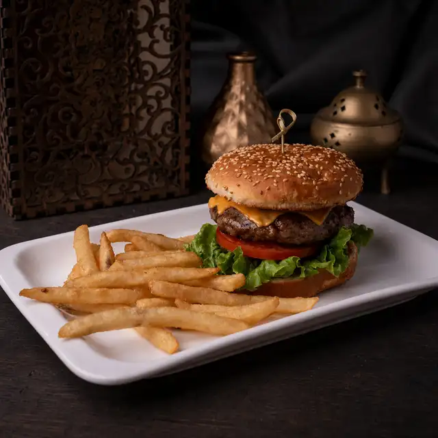 Beef & Lamb Double Cheeseburger.