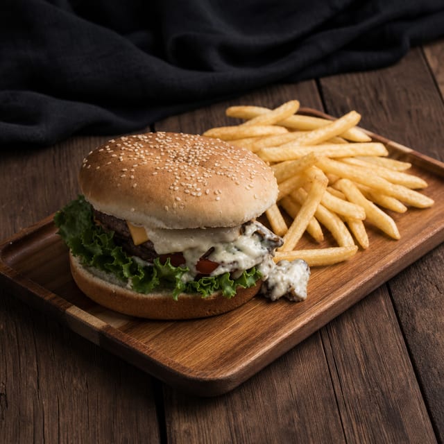 Beef & Lamb Cheeseburger Combo.