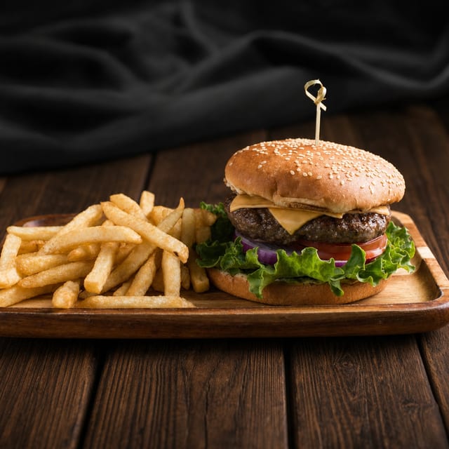 Beef & Lamb Cheeseburger.